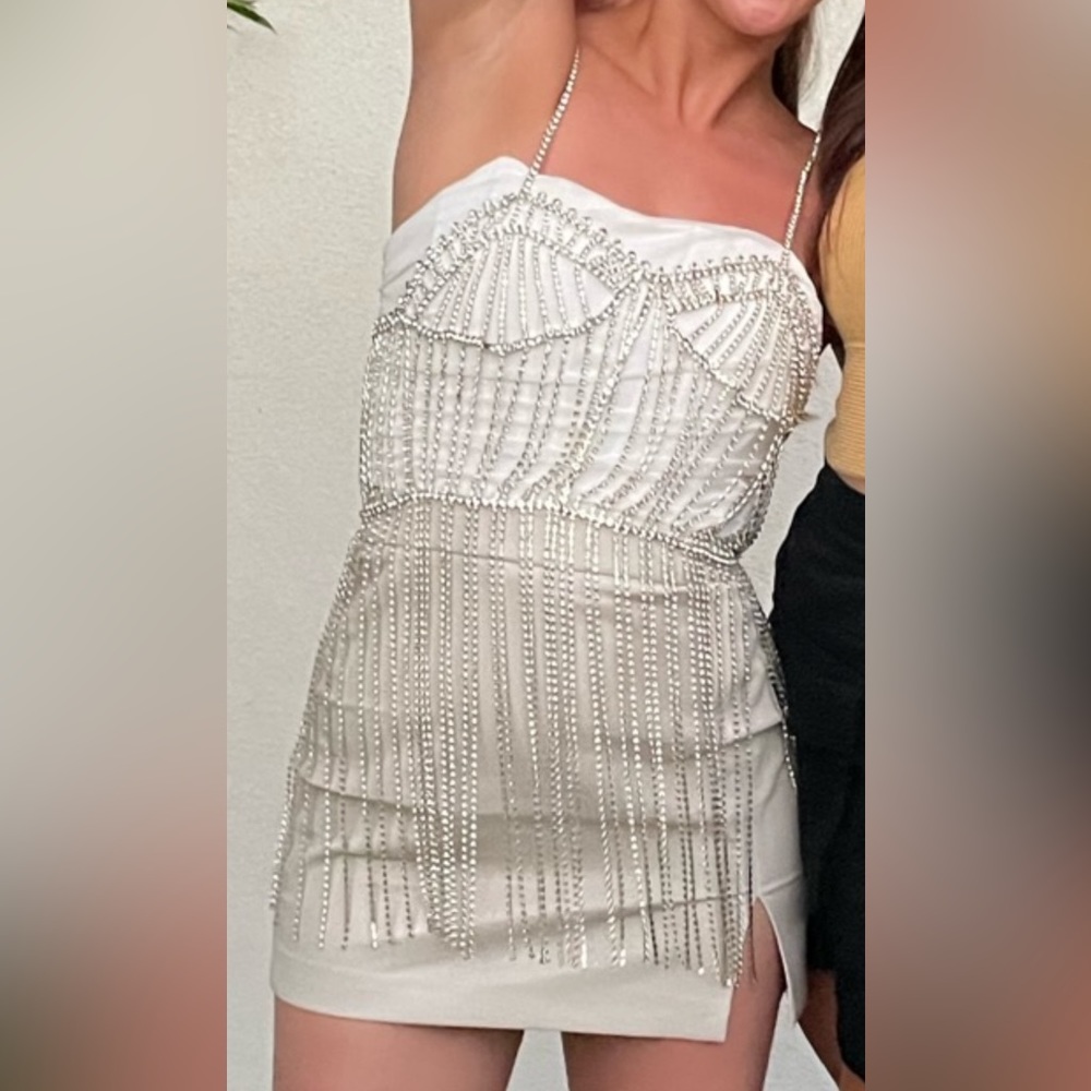 Custom Jeweled Corset with fringe detail. Perfect for Bachelorette!